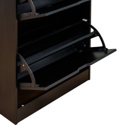 Scarpiera Rebecca Mobili Ekpe 119x60x23 MDF Nero Moderno