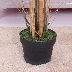 Artificial Bamboo Plant Rebecca Mobili Tukra 150x35x35 Polyester Bamboo Wood Green Brown