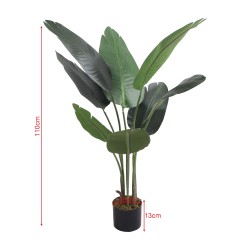 Artificial Banana Plant Rebecca Mobili Taznit 110x45x45 Polyester Polyethylene Green Brown