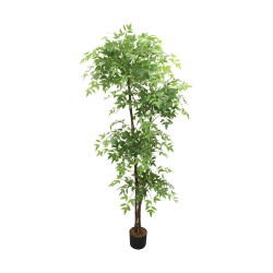 Plante artificielle Nandina Rebecca Mobili Zamrud 150x50x50 PEVA Bois Vert Marron