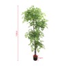 Plante artificielle Nandina Rebecca Mobili Zamrud 150x50x50 PEVA Bois Vert Marron