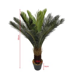 Pianta artificiale Cycas Rebecca Mobili Siyar 90x35x35 Polietilene Polietilene Verde Marrone