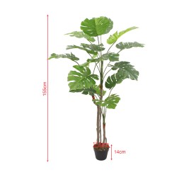 Artificial Monstera Plant Rebecca Mobili Merah 155x50x50 PEVA Polyethylene Green Brown