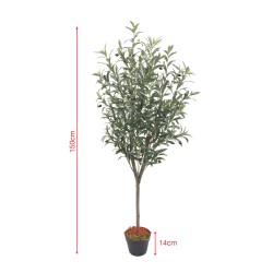 Artificial Olive Tree Rebecca Mobili Garnet 150x45x45 Polyester Wood Green Brown