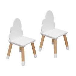 Cadeiras para crianças Rebecca Mobili Tamar 50x25x25 MDF Pinho Branco Marrom CONJUNTO 2 peças