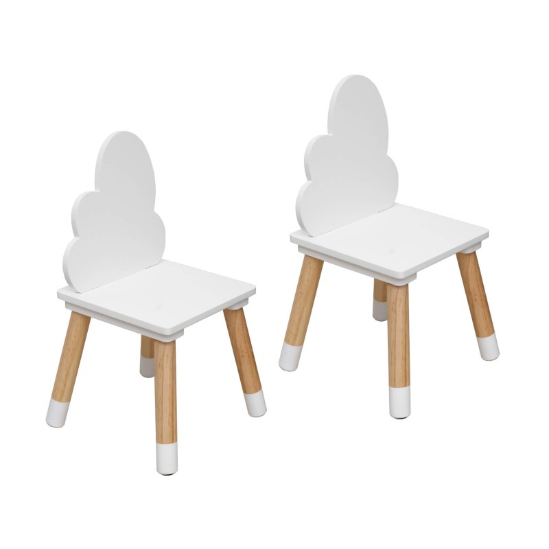 Kinderstoelen Rebecca Mobili Tamar 50x25x25 MDF Pijnboom Wit Bruin SET 2 stuks