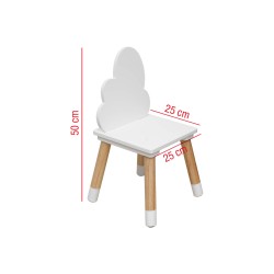 Chaises pour enfants Rebecca Mobili Tamar 50x25x25 MDF Pin Blanc Marron ENSEMBLE 2 pcs