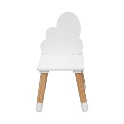 Chaises pour enfants Rebecca Mobili Tamar 50x25x25 MDF Pin Blanc Marron ENSEMBLE 2 pcs