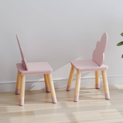 Chairs for Children Rebecca Mobili Pirasa 50x25x25 MDF Pine Pink Brown  SET 2 pcs