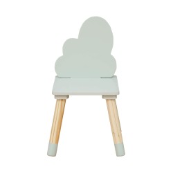 Sedie per Bambini Rebecca Mobili Aspasia 50x25x25 MDF Pino Verde Acqua Marrone SET 2 pezzi