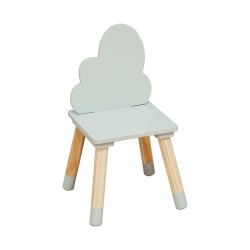 Chaises pour enfants Rebecca Mobili Aspasia 50x25x25 MDF Pin Vert Aqua Marron ENSEMBLE 2 pcs