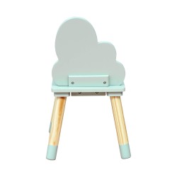 Chaises pour enfants Rebecca Mobili Aspasia 50x25x25 MDF Pin Vert Aqua Marron ENSEMBLE 2 pcs