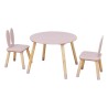 Table and 2 Chairs for Kids Rebecca Mobili Hely 44x60x60 MDF Pine Pink Brown  SET 3 pcs