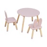 Table et 2 chaises pour enfants Rebecca Mobili Hely 44x60x60 MDF Pin Rose Marron ENSEMBLE 3 pcs