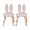 Table et 2 chaises pour enfants Rebecca Mobili Hely 44x60x60 MDF Pin Rose Marron ENSEMBLE 3 pcs