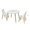 Table and 2 Chairs for Kids Rebecca Mobili Milicia 44x60x60 MDF Pine Aqua Green Brown  SET 3 pcs