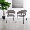 Chairs Rebecca Mobili Jatoba 82,5x57x56,5 Polyester Fabric Steel Grey Black Modern SET 2 pieces