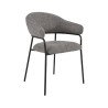 Chairs Rebecca Mobili Jatoba 82,5x57x56,5 Polyester Fabric Steel Grey Black Modern SET 2 pieces