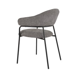 Chairs Rebecca Mobili Jatoba 82,5x57x56,5 Polyester Fabric Steel Grey Black Modern SET 2 pieces