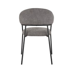 Chairs Rebecca Mobili Jatoba 82,5x57x56,5 Polyester Fabric Steel Grey Black Modern SET 2 pieces