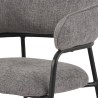 Chaises Rebecca Mobili Jatoba 82,5x57x56,5 Tissu Polyester Acier Gris Noir Moderne ENSEMBLE 2 pièces