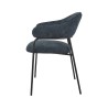 Chairs Rebecca Mobili Azobe 82,5x57x56,5 Polyester Fabric Steel Petrol Blue Black Modern SET 2 pieces