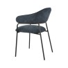 Chairs Rebecca Mobili Azobe 82,5x57x56,5 Polyester Fabric Steel Petrol Blue Black Modern SET 2 pieces