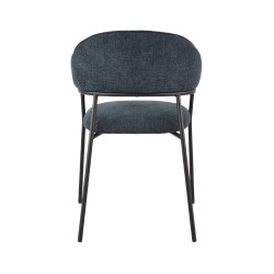 Chairs Rebecca Mobili Azobe 82,5x57x56,5 Polyester Fabric Steel Petrol Blue Black Modern SET 2 pieces