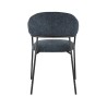 Chairs Rebecca Mobili Azobe 82,5x57x56,5 Polyester Fabric Steel Petrol Blue Black Modern SET 2 pieces