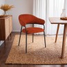 Chaises Rebecca Mobili Dombeya 82,5x57x56,5 Tissu Polyester Acier Orange Noir Moderne ENSEMBLE 2 pièces