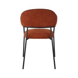 Chairs Rebecca Mobili Dombeya 82,5x57x56,5 Polyester Fabric Steel Orange Black Modern SET 2 pieces