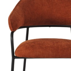 Chairs Rebecca Mobili Dombeya 82,5x57x56,5 Polyester Fabric Steel Orange Black Modern SET 2 pieces