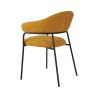 Chairs Rebecca Mobili Kadid 82,5x57x56,5 Polyester Fabric Steel Yellow Black Modern SET 2 pieces