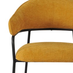 Chairs Rebecca Mobili Kadid 82,5x57x56,5 Polyester Fabric Steel Yellow Black Modern SET 2 pieces