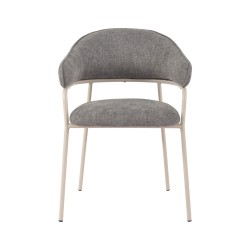 Chairs Rebecca Mobili Cadetia 82,5x57x56,5 Polyester Fabric Steel Grey White Modern SET 2 pieces