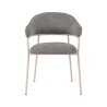 Chairs Rebecca Mobili Cadetia 82,5x57x56,5 Polyester Fabric Steel Grey White Modern SET 2 pieces