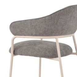 Chairs Rebecca Mobili Cadetia 82,5x57x56,5 Polyester Fabric Steel Grey White Modern SET 2 pieces