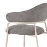 Stoelen Rebecca Mobili Cadetia 82,5x57x56,5 Polyesterstof Staal Grijs Wit Modern SET 2 stuks