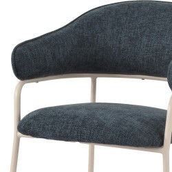 Chaises Rebecca Mobili Guanabana 82,5x57x56,5 Tissu Polyester Acier Bleu Pétrole Blanc Moderne ENSEMBLE 2 pièces