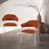 Chairs Rebecca Mobili Tuffah 82,5x57x56,5 Polyester Fabric Steel Orange White Modern SET 2 pieces