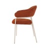 Chairs Rebecca Mobili Tuffah 82,5x57x56,5 Polyester Fabric Steel Orange White Modern SET 2 pieces