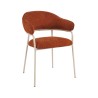 Chairs Rebecca Mobili Tuffah 82,5x57x56,5 Polyester Fabric Steel Orange White Modern SET 2 pieces