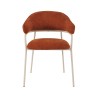 Chairs Rebecca Mobili Tuffah 82,5x57x56,5 Polyester Fabric Steel Orange White Modern SET 2 pieces