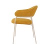 Chairs Rebecca Mobili Piesang 82,5x57x56,5 Polyester Fabric Steel Yellow White Modern SET 2 pieces