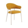 Chairs Rebecca Mobili Piesang 82,5x57x56,5 Polyester Fabric Steel Yellow White Modern SET 2 pieces