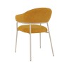 Chairs Rebecca Mobili Piesang 82,5x57x56,5 Polyester Fabric Steel Yellow White Modern SET 2 pieces