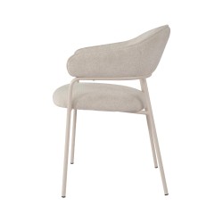 Chairs Rebecca Mobili Dorstenia 82,5x57x56,5 Polyester Fabric Steel Pearl White  Modern SET 2 pieces