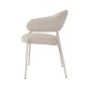 Chairs Rebecca Mobili Dorstenia 82,5x57x56,5 Polyester Fabric Steel Pearl White  Modern SET 2 pieces