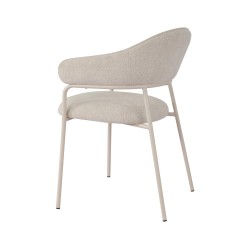 Chairs Rebecca Mobili Dorstenia 82,5x57x56,5 Polyester Fabric Steel Pearl White  Modern SET 2 pieces