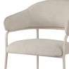 Chaises Rebecca Mobili Dorstenia 82,5x57x56,5 Tissu Polyester Acier Blanc Perle Moderne ENSEMBLE 2 pièces